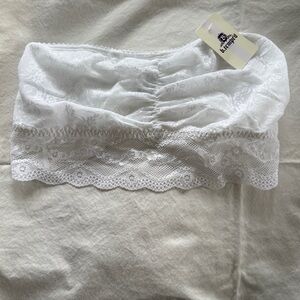 B.tempted NWT White Lace Bandeau, From Bloomingdales, Size L